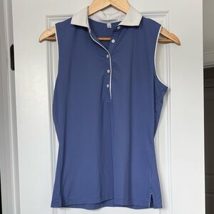 Fairway & Greene Women's Sleeveless Blouse - Blue and White